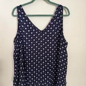 Lane Bryant Navy Floral Tank Top and green and blue